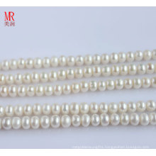 9-10mm AAA Freshwater Pearl Strand, Button Round (ES121)